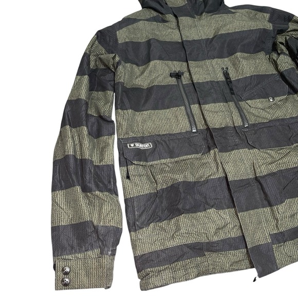Burton Dryride Jacket Snowboard Ski The White Collection Mens Medium Striped - Picture 3 of 11